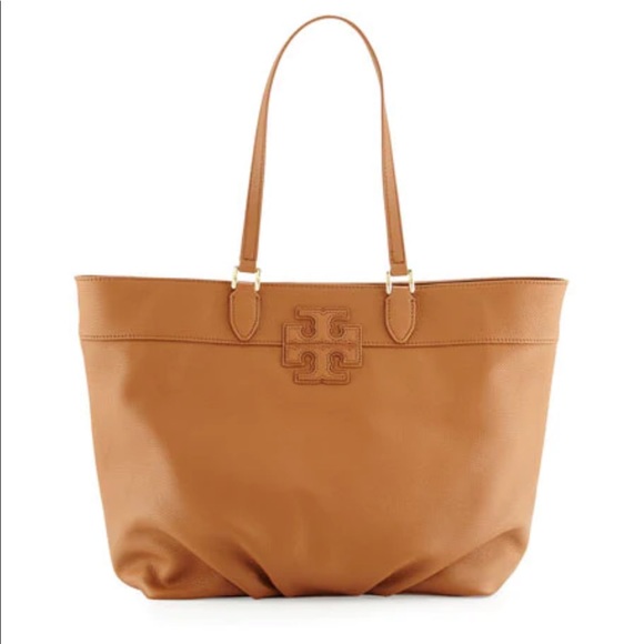 Tory Burch Handbags - Tory Burch Leather Stacked T Logo Tote Bag